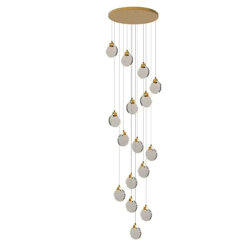 Modern gold crystal chandelier led pendant light staircase decor