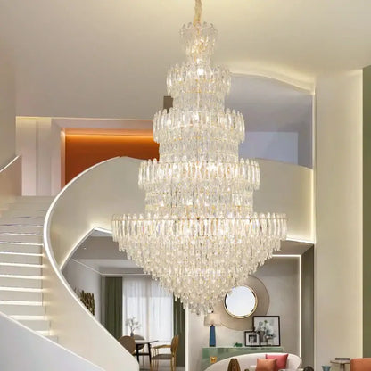 Postmodern golden crystal chandelier light dining room