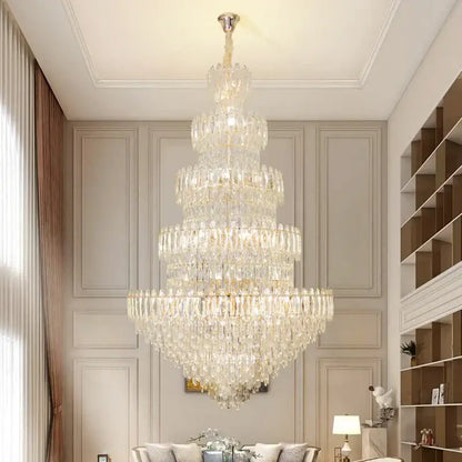 Postmodern golden crystal chandelier light dining room