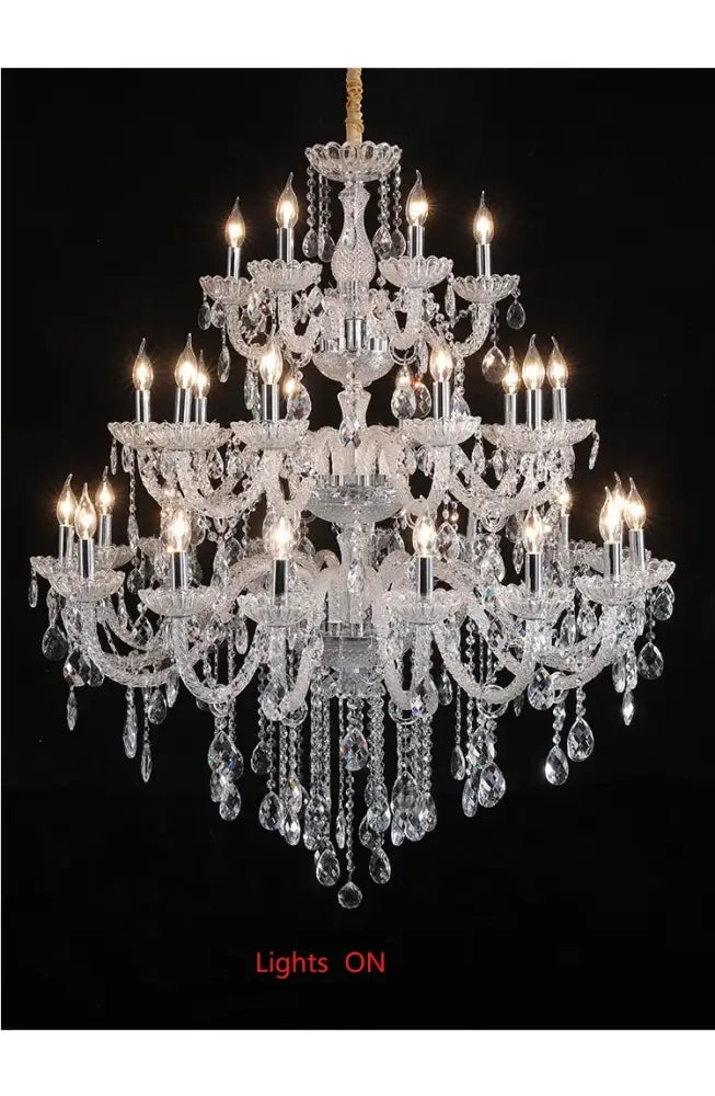 Luxury multi tiered crystal chandelier light for living room