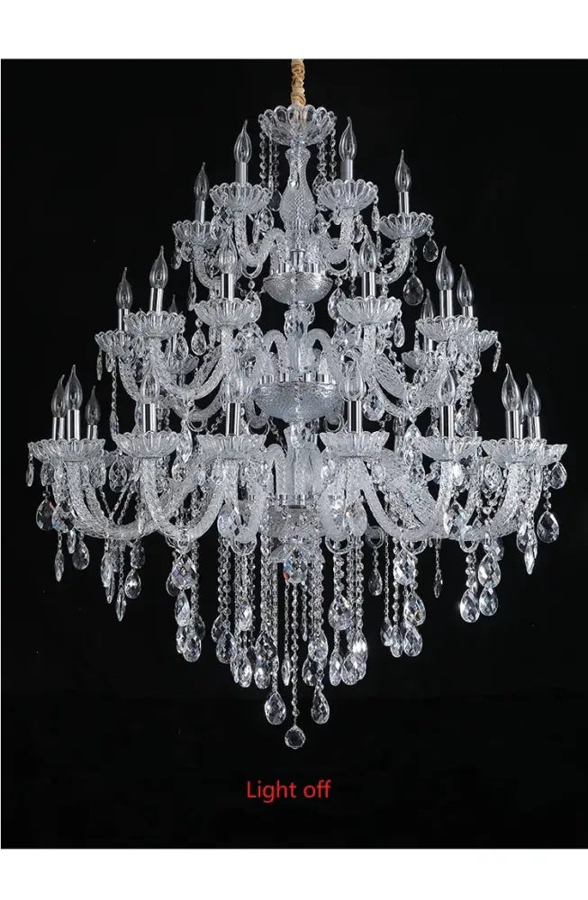 Luxury multi tiered crystal chandelier light for living room