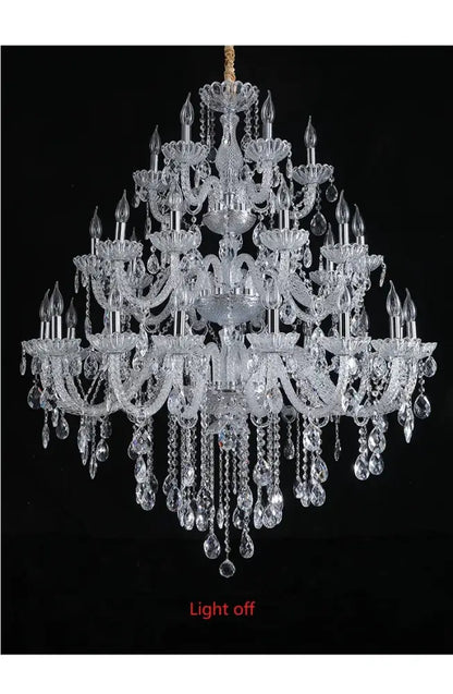 Luxury multi tiered crystal chandelier light for living room