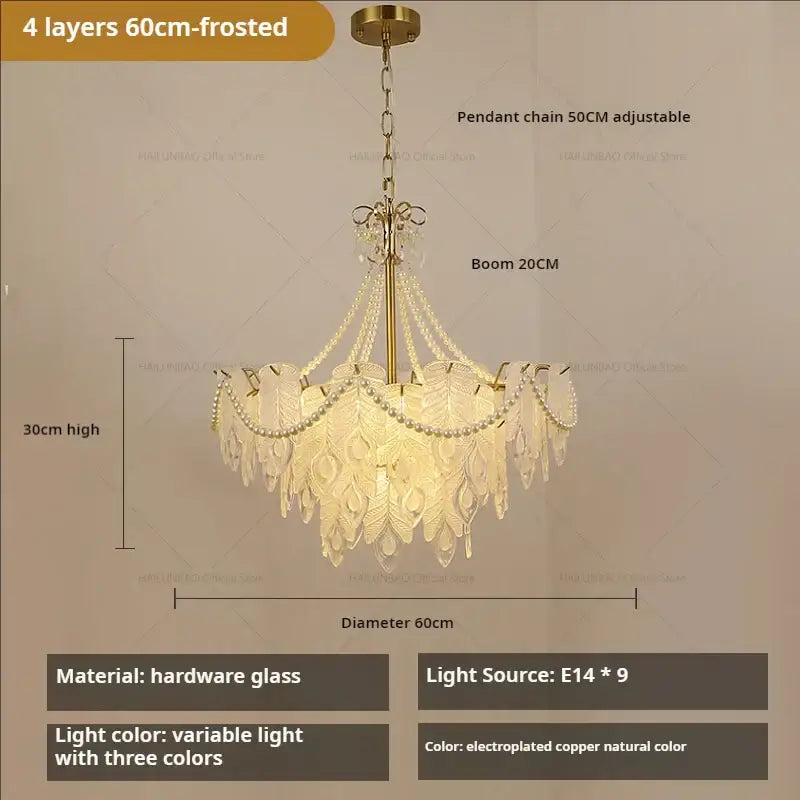 French modern gold and green crystal chandelier dining room light