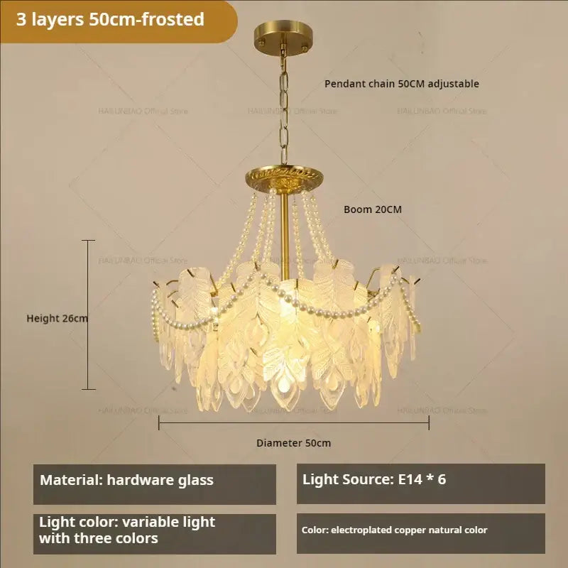 French modern gold and green crystal chandelier dining room light