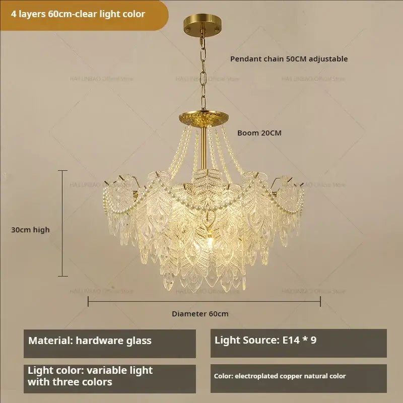 French modern gold and green crystal chandelier dining room light