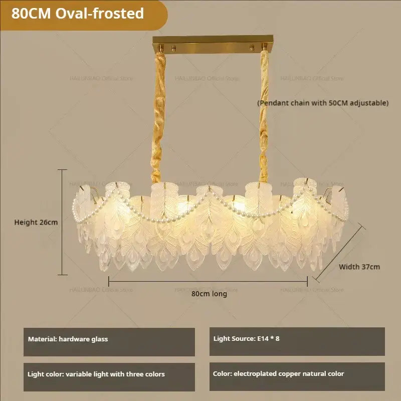 French modern gold and green crystal chandelier dining room light
