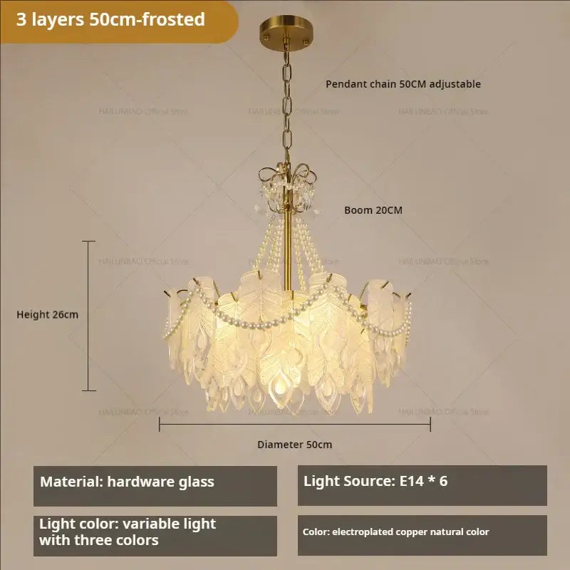 French modern gold and green crystal chandelier dining room light