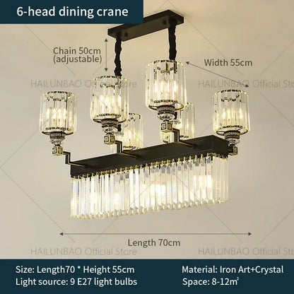 crystal chandelier light black & gold dining room luxury