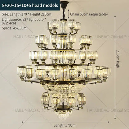 crystal chandelier light black & gold dining room luxury