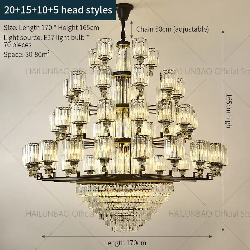 crystal chandelier light black & gold dining room luxury