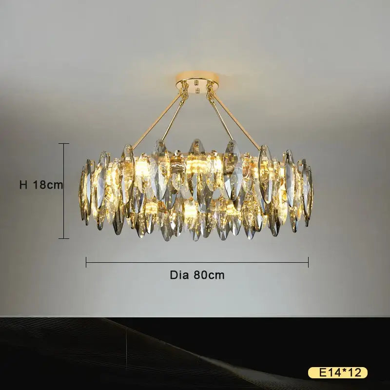 Modern gold crystal chandelier light for living room