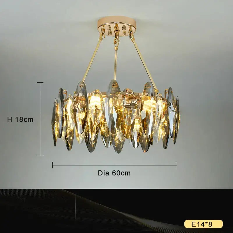 Modern gold crystal chandelier light for living room