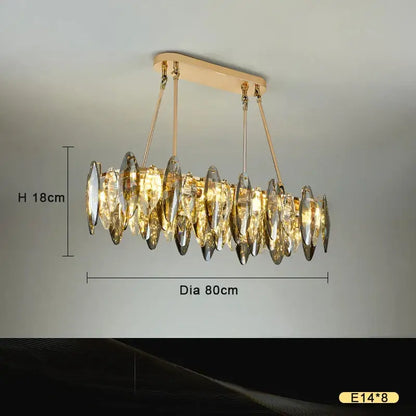 Modern gold crystal chandelier light for living room
