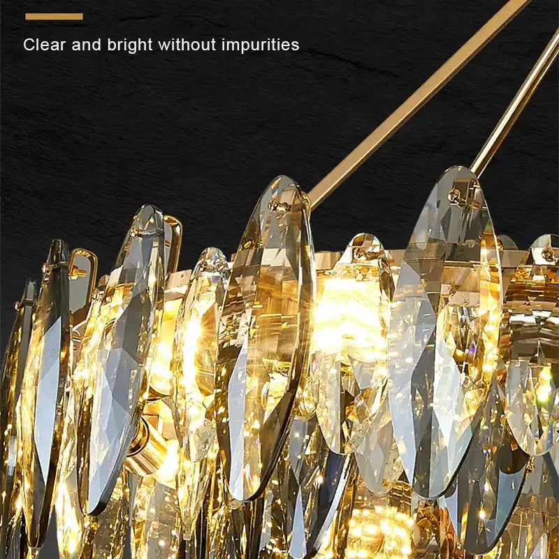 Modern gold crystal chandelier light for living room