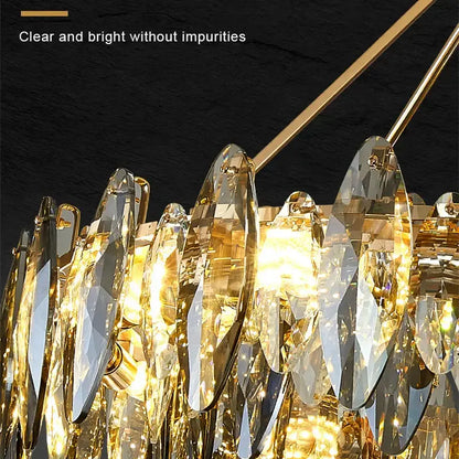 Modern gold crystal chandelier light for living room