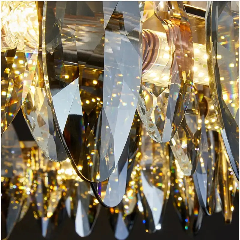 Modern gold crystal chandelier light for living room
