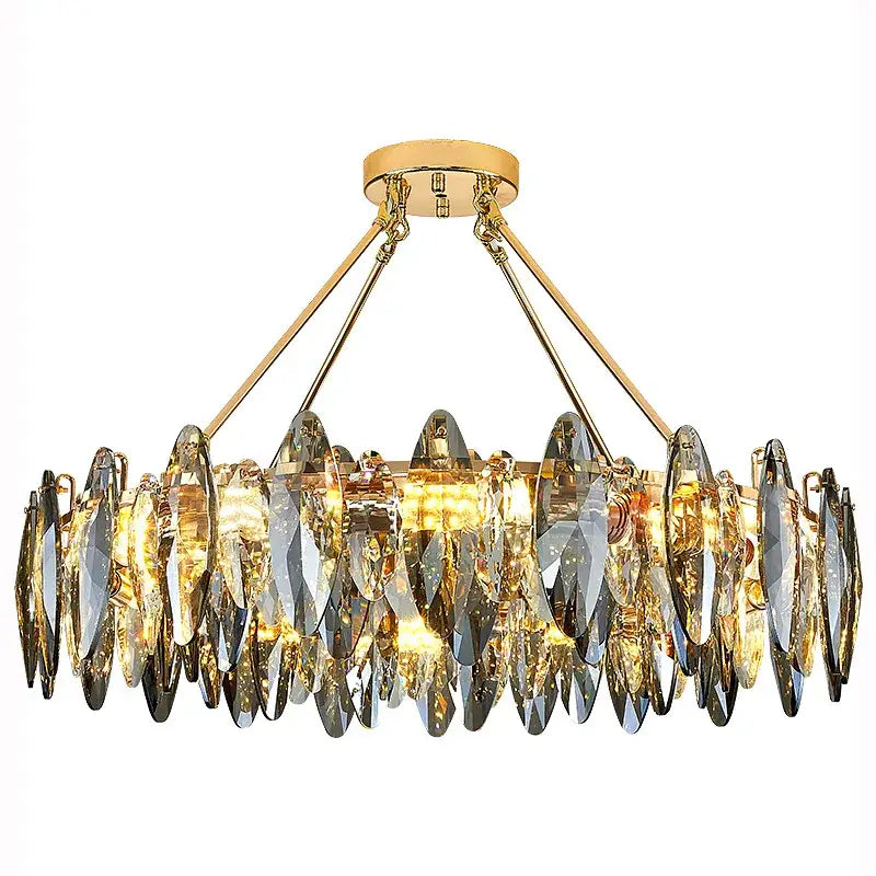 Modern gold crystal chandelier light for living room