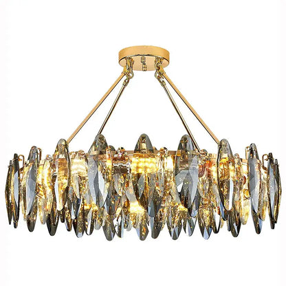 Modern gold crystal chandelier light for living room