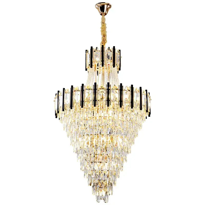 Luxury black & gold crystal chandelier light living room