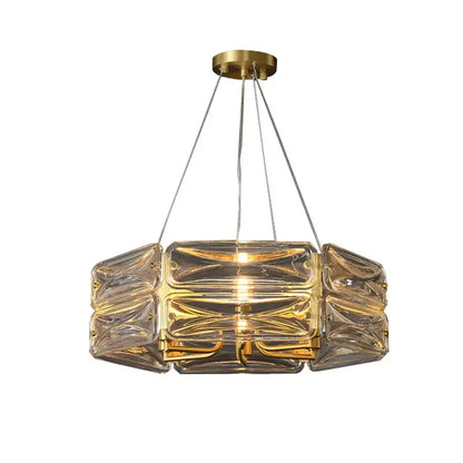 Modern geometric gold crystal chandelier lighting for dining room