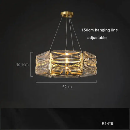 Modern geometric gold crystal chandelier lighting for dining room