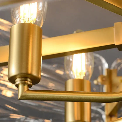 Modern geometric gold crystal chandelier lighting for dining room