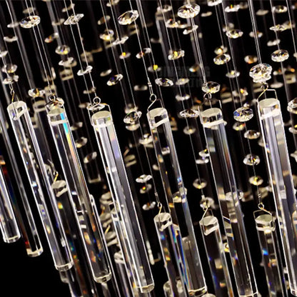 Modern crystal chandelier staircase cascading glass light