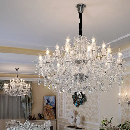 Modern european gold & silver crystal chandelier – dining room light