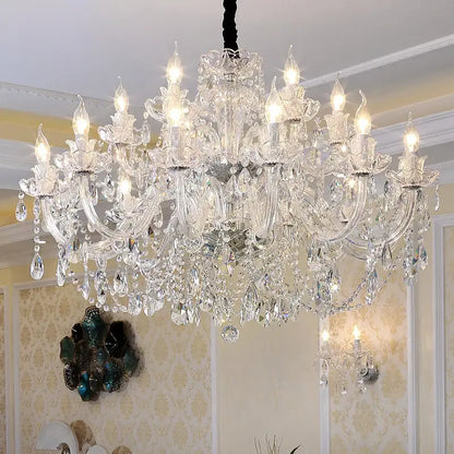 Modern european gold & silver crystal chandelier – dining room light