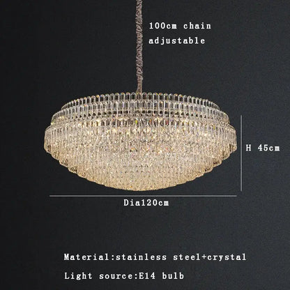 Luxury clear & gold crystal chandelier lights dining room pendant