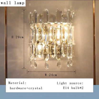 Luxury clear & gold crystal chandelier lights dining room pendant
