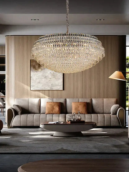 Luxury clear & gold crystal chandelier lights dining room pendant