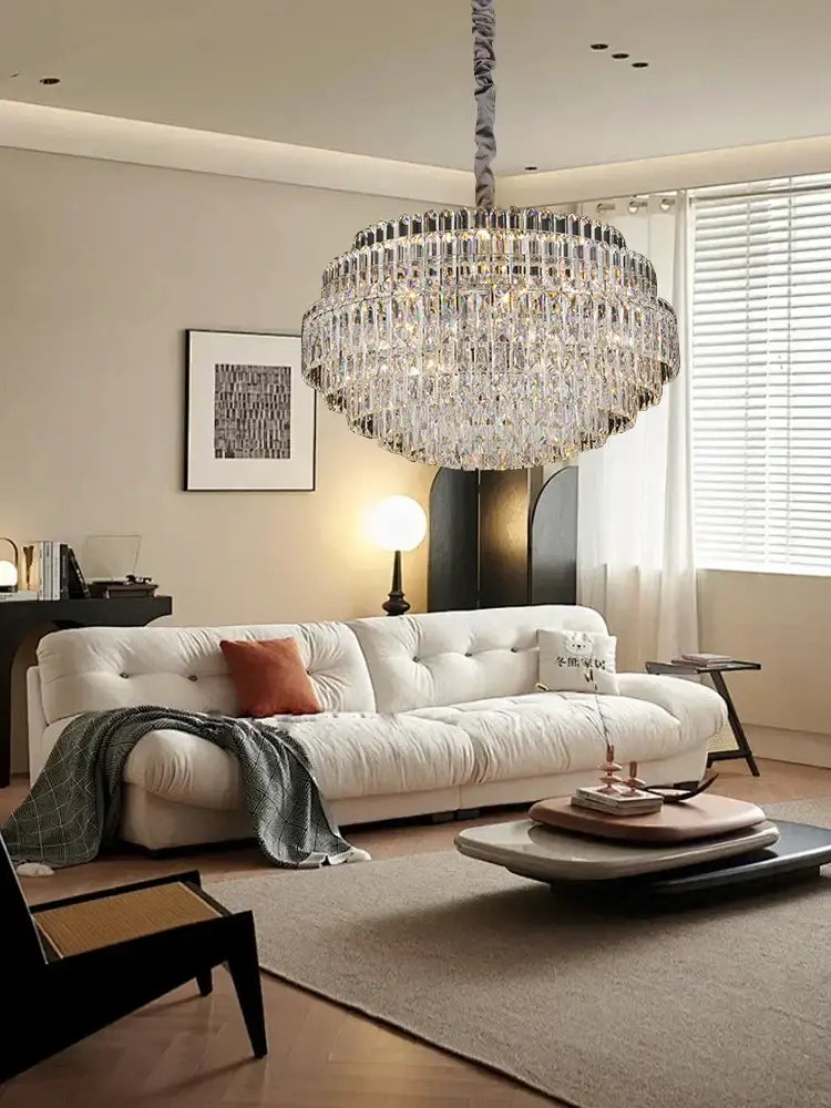 Luxury clear & gold crystal chandelier lights dining room pendant