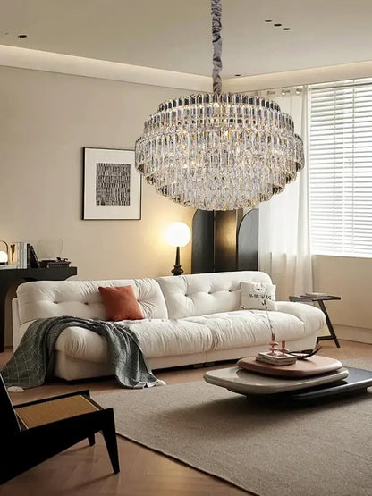 Luxury clear & gold crystal chandelier lights dining room pendant