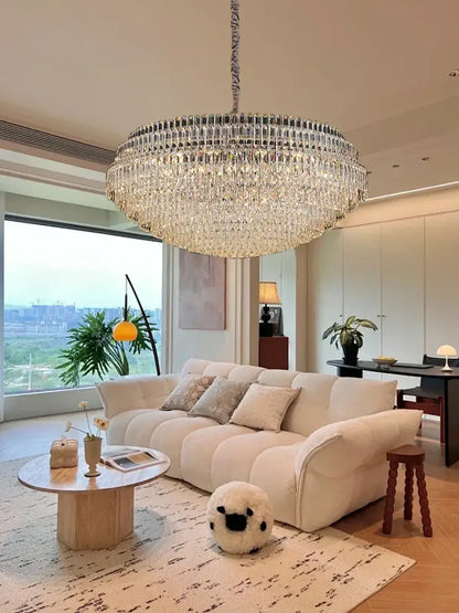 Luxury clear & gold crystal chandelier lights dining room pendant