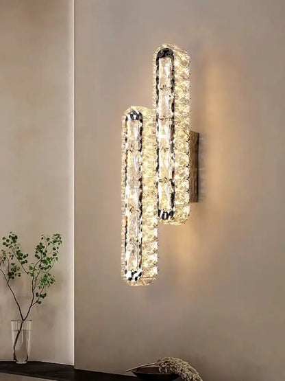 Modern rectangular crystal chandelier dimmable led ceiling light dining room