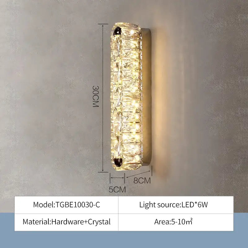 Modern rectangular crystal chandelier dimmable led ceiling light dining room