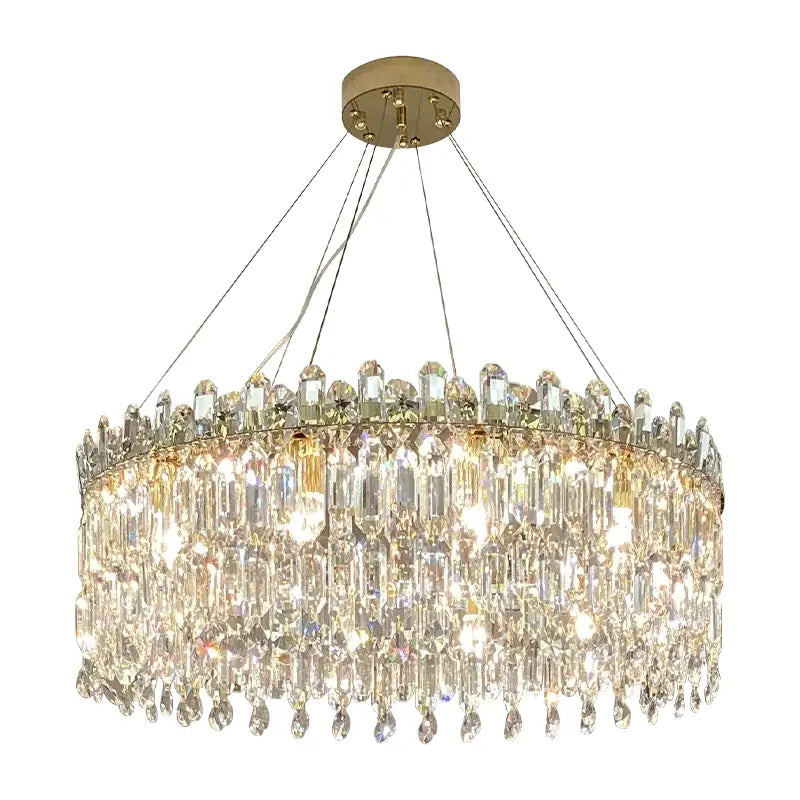 Luxe gold crystal chandelier living room hanging light