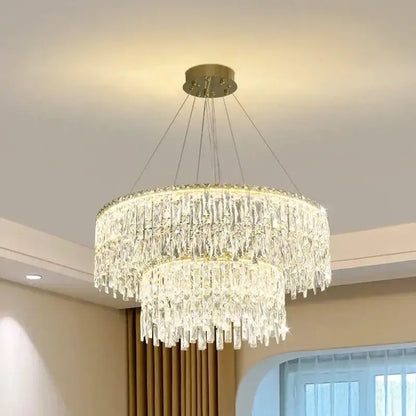 Modern gold crystal chandelier for living room lighting