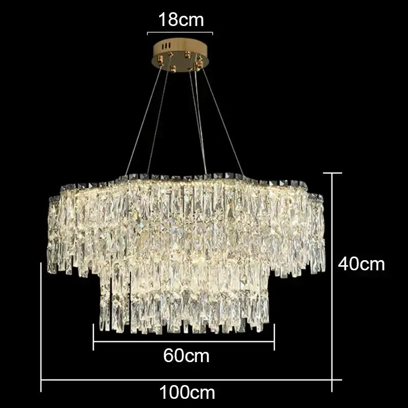 Modern gold crystal chandelier for living room lighting