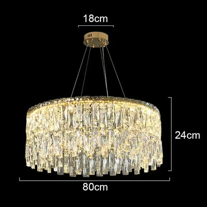 Modern gold crystal chandelier for living room lighting