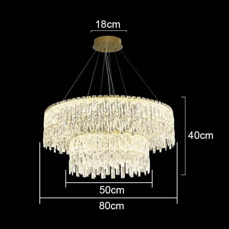 Modern gold crystal chandelier for living room lighting