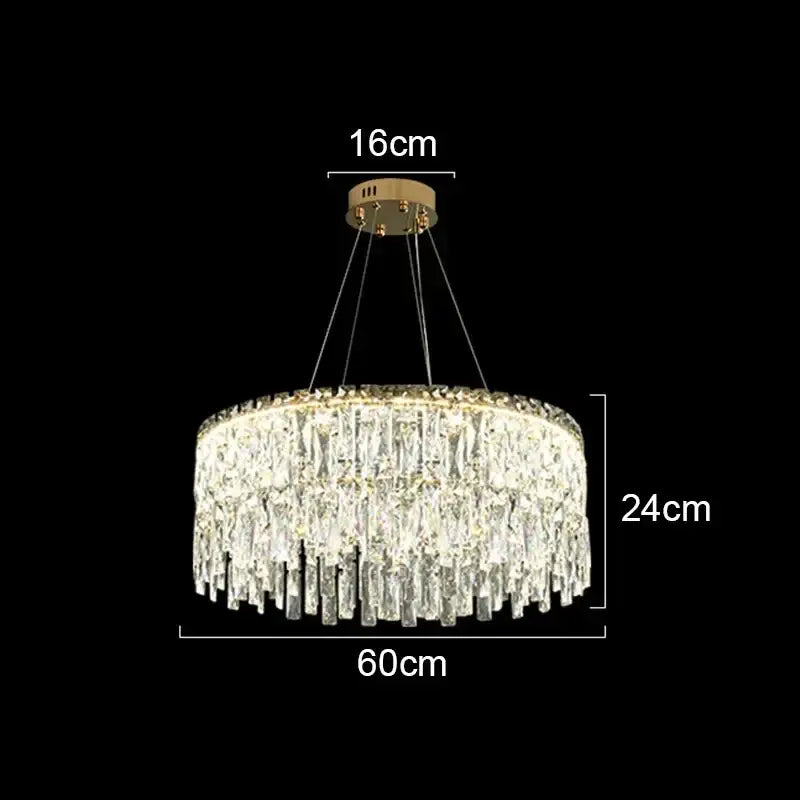 Modern gold crystal chandelier for living room lighting