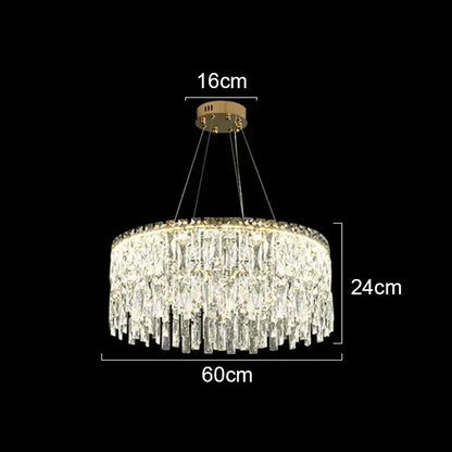 Modern gold crystal chandelier for living room lighting