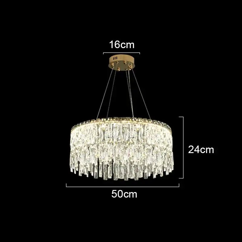 Modern gold crystal chandelier for living room lighting