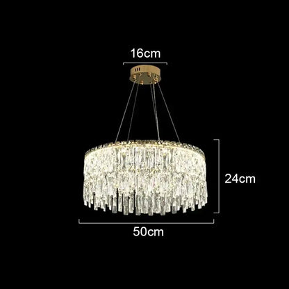 Modern gold crystal chandelier for living room lighting