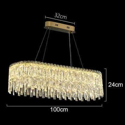 Modern gold crystal chandelier for living room lighting