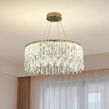 Modern gold crystal chandelier for living room lighting