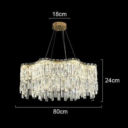 Modern gold crystal chandelier for living room lighting