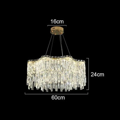 Modern gold crystal chandelier for living room lighting